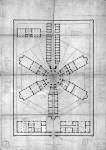 Projet de construction d'une maison d'arrêt à Lyon : plan du rez-de-chaussée, Didier Gourbin © Région Rhône-Alpes, Inventaire général du patrimoine culturel/[Archives départementales du Rhône], 2003-A.D.A.G.P.