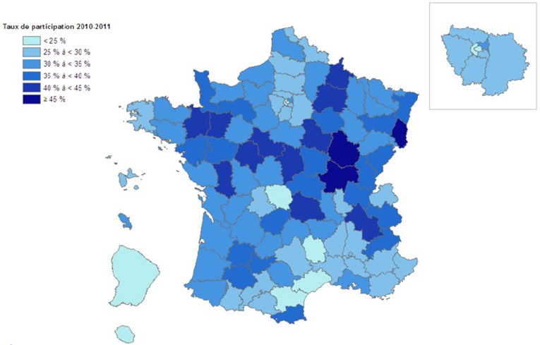 Taux de participation au PN DO CCR en 2010-2011