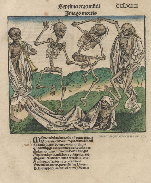 Danse des morts par Wohlgemuth, Michael, 1434-1519 Bibliothèque municipale de Lyon (A16ANO000662) 