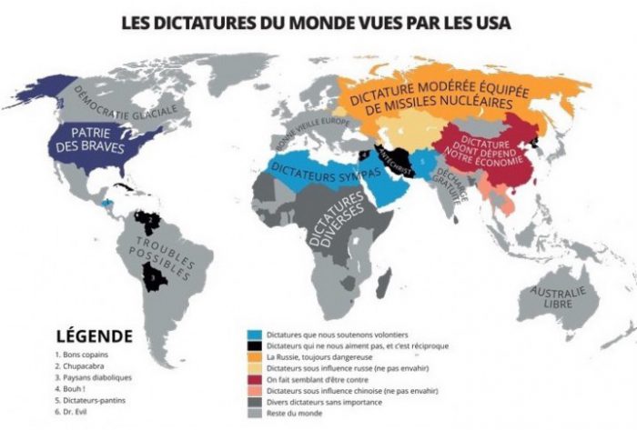 Les dictatures du monde vues par les USA